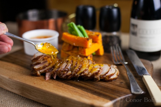 Hot Smoked Duck with Orange Marmalade, by Conor Bofin. 